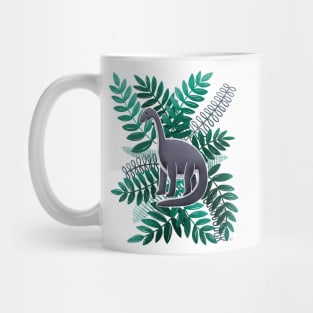 Dinosaur & Leaves - Teal Mug